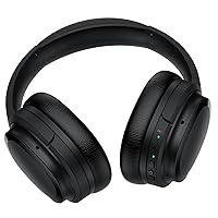 Unleash The Power of Hybrid Active Noise Cancelling Technology with Bluetooth Wireless Headphones - Over Ear Headphones with Travel Case, Protein Earpads, 30H Playtime, Black