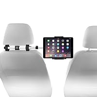 Macally Tablet Holder for Car Headrest - Adjustable iPad Headrest Mount for Car - Super Secure Car iPad Holder Backseat Kids - Fits All 4.7-12.9