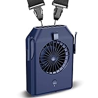 Viniper Waist Clip Fan, Portable Necklace Fan : 5-22 hours Work, 3 Speeds, Rechargeable Battery Operated & Personal Waist Fan Suit for Sport, Work Outdoor (Blue)