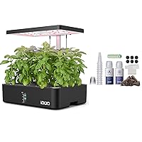 iDOO Hydroponics Growing System Kit 12Pods, Indoor Garden with LED Grow Light, Gifts for Mom Women, Built-in Fan, Auto-Timer, Adjustable Height Up to 11.3