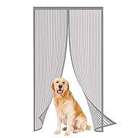 Magnetic Fly Insect Screen Door, 200x230cm Keeps Bugs and Mosquitoes Out Heavy Duty Mesh Curtain Full Frame Magic Tape, for Kitchen/Bedroom/Air Conditioner Room, Gray