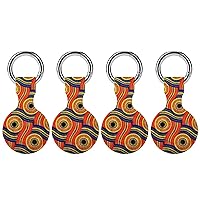 Serpent African Print Soft Silicone Case for AirTag Holder Protective Cover with Keychain Key Ring Accessories