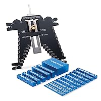 POWERTEC Setup Blocks Height Gauge 15pc Set, Router Table Setup Bars w/Universal 5-in-1 Measuring Gauge Woodworking Tool for Router Bit/Table Saw Blade Height, Band Saw, Drill Press (72050)