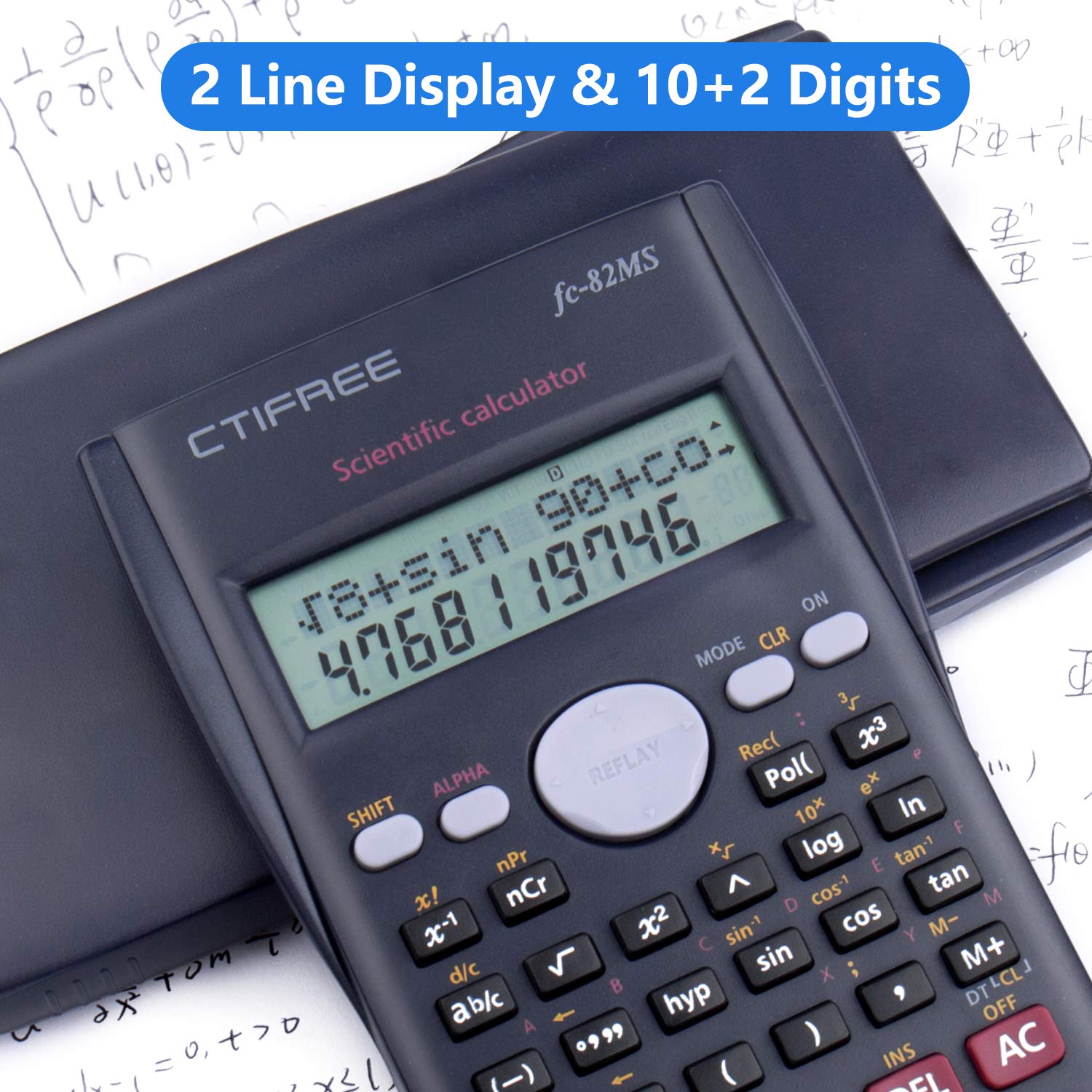 Splaks 2-Line Engineering Scientific Calculator LED Display Function Calculator Suitable for School Business (2pack)