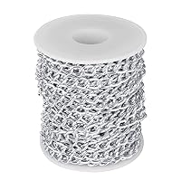 33 Feet Large Aluminium Curb Cuban Chains 10M Gold/Silver Plated Twisted Cable Link Chain with Spool for Jewelry Making DIY Crafts