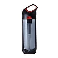 KOR Nava BPA Free Clear Reusable Water Bottle I 650mL I 22 Oz I Filter Straw I Eco-Friendly I Leak Proof I One Click OpenI For Everyday Use and Travel I Dishwasher Safe.