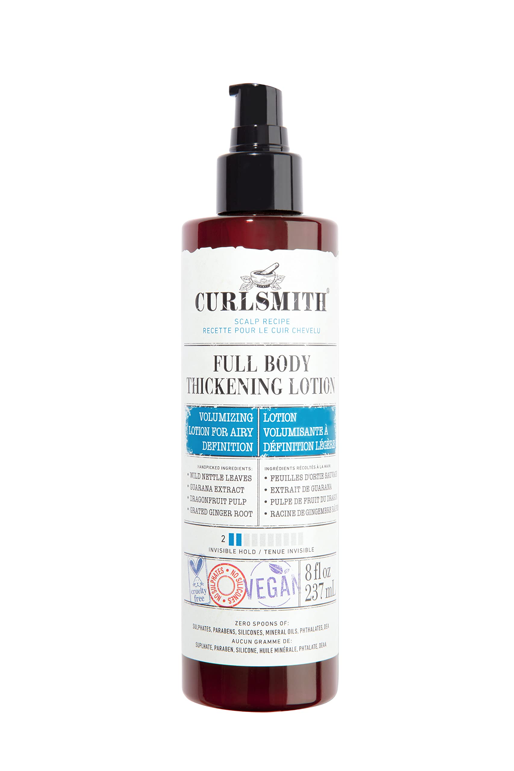 CURLSMITH - Full Body Thickening Lotion - Instant Volume for All Hair and Curl Types, Vegan (237ml/8 fl oz)
