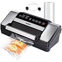 Vacuum Sealer, 85Kpa High-Suction, Multi-Functional Machine 9-in-1 for Dry & Moist Food Storage, Built-in Cutter, Roll Storage, Handle Lock, LED Indicator, Starter Kit (Bags&Roll, Air Hose)