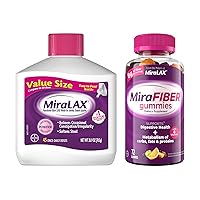 MiraLAX Laxative Powder, 45 Dose and MiraFiber Gummies, 72ct Bundle