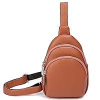 Sling Bag for Women, Small Crossbody Purse, Fanny Packs Chest Satchel Purse Waist Packs for Outdoor Travel, Brown