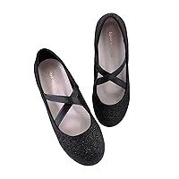 Mei MACLEOD Girls Flat Ballet Shoes Mary Jane Shoes, Glitter Princess Wedding Shoes Party Dress Shoes Ballerinas for Little/Big Kid