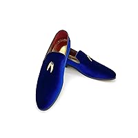 MHB Men's Penny Slip-On Velvet Loafer Suede Dress Shoes Glitter Smoking Slipper