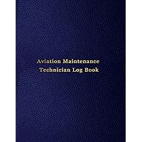 Aviation Maintenance Technician Log Book: AMT Aircraft mechanic logbook for aircaft repairs and mechanical record for mechanics | Blue leather print design