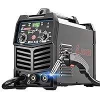 140Amp MIG Welder, 110V Flux Core MIG/Stick/Lift TIG 3 in 1 MultiProcess Welding Machine with Synergy, IGBT Inverter Portable Gasless Welder with 10ft 500A Electrode Holder & Work Clamp