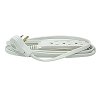 Woods SlimLine 2241 16/3 Flat Plug Indoor Extension Cord; 8-Foot; 3 Outlets; Right Angled Plug; Space Saving Design; UL Listed
