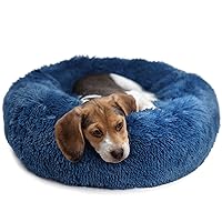 Calming Bed for Dogs 30 Inches Navy Blue Dog Beds for Medium Dogs Washable Anti-Anxiety Dog Beds for Medium Dogs