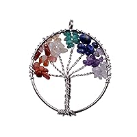 Tree of Life Keychain Natural Crystal Stone Handmade DIY Keychain Charm Pendant Necklace