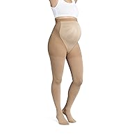 JOBST Maternity Opaque Compression Waist High Pantyhose Stockings, Closed Toe, 15-20 mmHg Moderate Support for Swollen Legs During Pregnancy, Caramel, X-Large