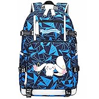 Unisex Cinnamoroll Casual Backpack Large Capacity Bookbag Classic Laptop Knapsack with USB Charge Port