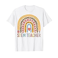 Stem Teacher 100th Day Of School Teacher Rainbow T-Shirt