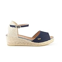 VISCATA Cavall Espadrille Canvas Low Wedges Spain Handmade 2” Heel Women's Open Toe Sandals with Breathable Organic Cotton Canvas and 100% Natural Jute Midsole for all Occasions: Casual, Work, Party