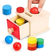 TOY Life Montessori Toys Object Permanence Box Toys 2-in-1 Wooden Ball Drop Toy & Coin Box Montessori Toys for Babies 6-12 Months Wooden Toys for 1 + Year Old Baby Development Toy Gifts for Toddler