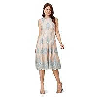 Adrianna Papell Women's Embroidered Lace Fit and Flare