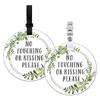 Don’t Touch Baby Sign, No Kissing Baby Car Seat Sign or Stroller Tag, 2 Pack Baby Stroller Car Seat Carrier Tag for Preemie Newborn (5 Inches)