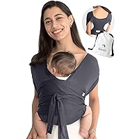 Konny Baby Carrier AirMesh for Cozy Luxury Baby Carrier Wrap, Easy to Wear Baby Wrap Carrier, Perfect Essentials Cloths for Newborn Babies up to 44 lbs, (Charcoal, M)