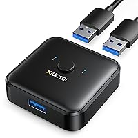 USB 3.0 Switch Selector, iDsonix USB Switcher 2 in 1 Out Bi-Directional USB Sharing Switch for PC, Printer, Scanner, Keyboard, 2 Computers Share 1 USB Devices, Package Includes Two 3.3FT Data Cables