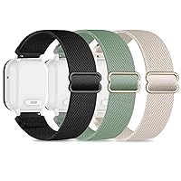 3 Pack Stretchy Nylon Compatible with Gizmo Watch 3 2 1/Gabb Watch 2 1/SyncUP Kids Watch Band, 20mm Quick Release Soft Breathable Solo Loop Gizmo Watch Band Replacement for Boy Girl