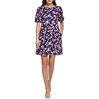 Jessica Howard Women's Elbow Sleeve Boat Neck Ity Ptd Short Dress