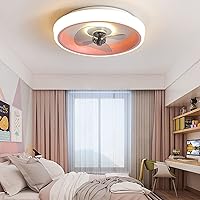 20'' Modern Indoor Flush Mount Ceiling Ceiling Fan with Remote, Remote & APP Control Ceiling Fan with Led Light for Bedroom/ Living Room/ Small Space