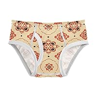 ALAZA Baby Boys' Briefs Toddler Boys Underwear 100% Cotton Soft Retro Floral Pattern 2T