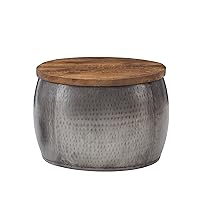 Janice Small Silver Storage Drum Table