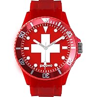 PICONO Red Transition Water Resistant Analog Quartz Watch - Swiss