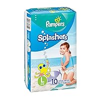 Splashers Swim Diapers Disposable Swim Pants Large (10 Count)