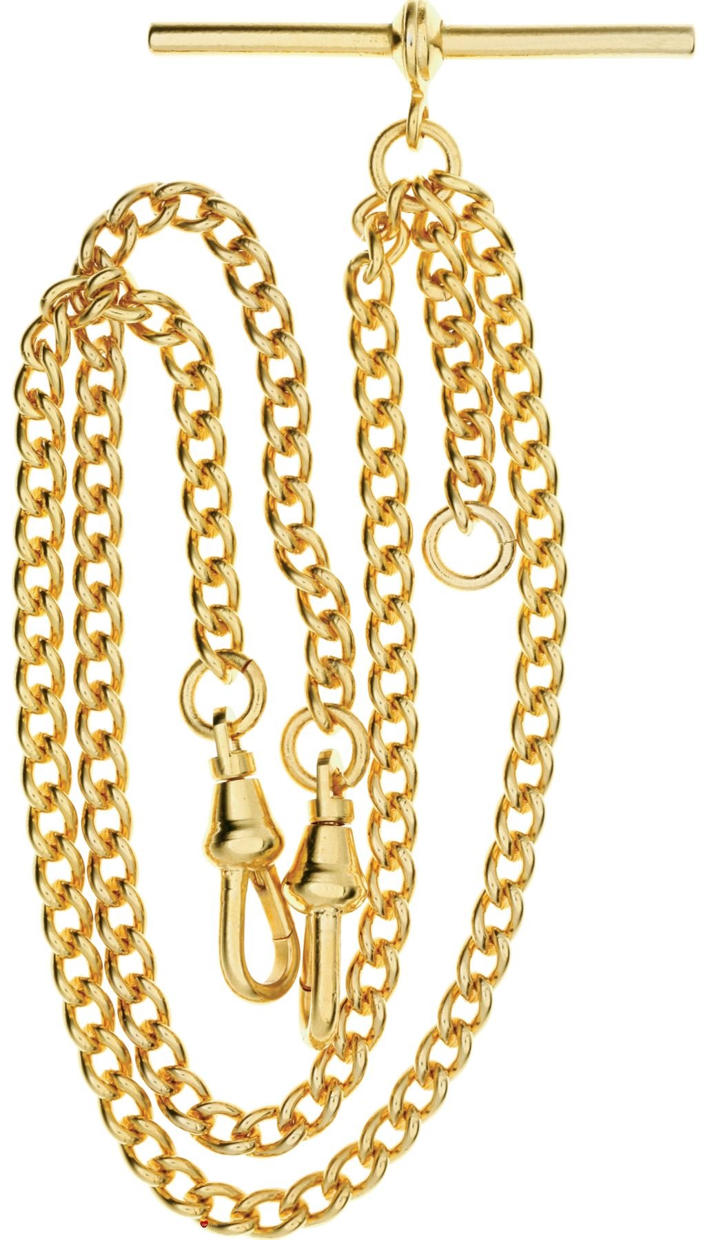 I LUV LTD Double Albert Chain for Pocket Watch - Finished in Rolled Gold - Gift Gents