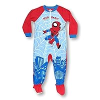Spiderman Pajamas for Toddlers One Piece Blanket Footed Web Head PJs (5T) Blue