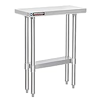 Food Prep Stainless Steel Table - DuraSteel 30 x 12 Inch Commercial Metal Workbench with Adjustable Under Shelf - NSF Certified - For Restaurant, Warehouse, Home, Kitchen, Garage