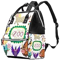 Zoo Animals Diaper Bag Backpack Baby Nappy Changing Bags Multi Function Large Capacity Travel Bag