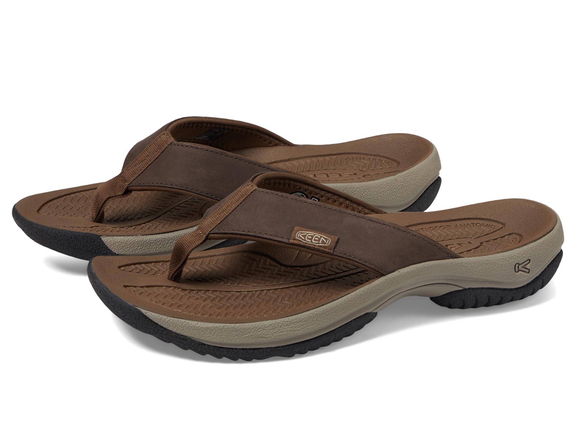 KEEN Men's Kona Flip Flop Beach Sandals, Java/Dark Earth, 10