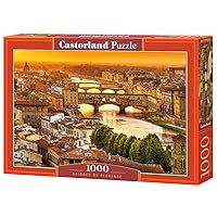 CASTORLAND 1000 Piece Jigsaw Puzzle, Bridges of Florence, Arno, Tuscany, Puzzle of Italy, Adult Puzzle, Castorland C-104826-2