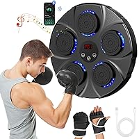 Music Boxing Machine with Gloves,9 Training Modes LED Smart Bluetooth Boxing Machine Wall Mounted,Boxing Music Workout Machine for Family Fun Gift,Home Exercise,Gym,Garage (with Boxing Gloves)