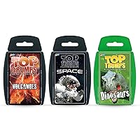 Top Trumps Unbelievable Universe Bundle Card Game, Learn about Volcanoes, Space and Dinosaurs, educational travel pack, gift and toy for boys and girls aged 6 plus