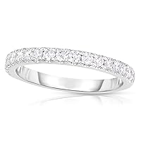 Femme Luxe 0.50 Carat Diamonds and Platinum Stackable Band Ring for Women, Nickel Free and Hypoallergenic, Gift Ready Jewelry (Size 5,6,7,8,9)