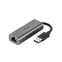 ASUS 2.5G Ethernet USB Adapter (USB-C2500) Wired LAN Network Connection for Mac OS, Linux, Windows, Backward Compatible on 2.5G, 1G, 100Mbps, Ideal for Gaming