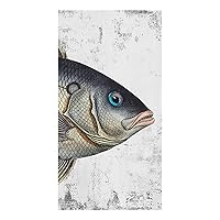 Kitchen Towels Set of 1, Close-up Fish Absorbent Dish Towel for Kitchen Microfiber Hand Dish Cloths for Drying and Cleaning Reusable Cleaning Cloths 18x28in Vintage Mottled Painting