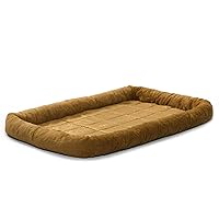 MidWest Bolster Pet Bed for Dogs & Cats 36L-Inch Cinnamon Bed w/ Comfortable Bolster | Ideal for Medium / Large Dog Breeds & Fits a 36-Inch Dog Crate | Easy Maintenance Machine Wash & Dry | 1-Year Warranty