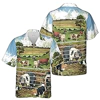 Funny Cow and Pig Farmhouse Lover Gift Hawaiian Shirt S-5XL